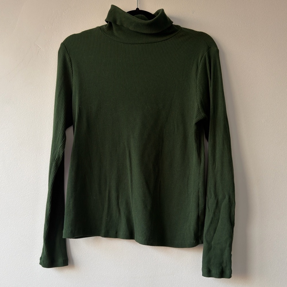Old Navy Forest Green Ribbed Turtleneck‎ Long Sleeve Top Large